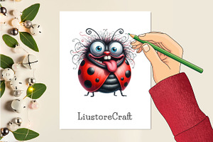 Funny Ladybug Sublimation Clipart