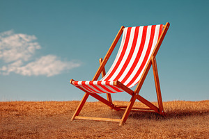 Vintage folding beach chair, a Holiday Photo by Virgo Studio