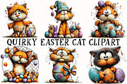 Quirky Easter Cat Clipart, an Illustration by OK Design (Thumbnail 2 of 6)
