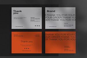 Orange and Grey Thank You Cards, a Print Template by wavebreak