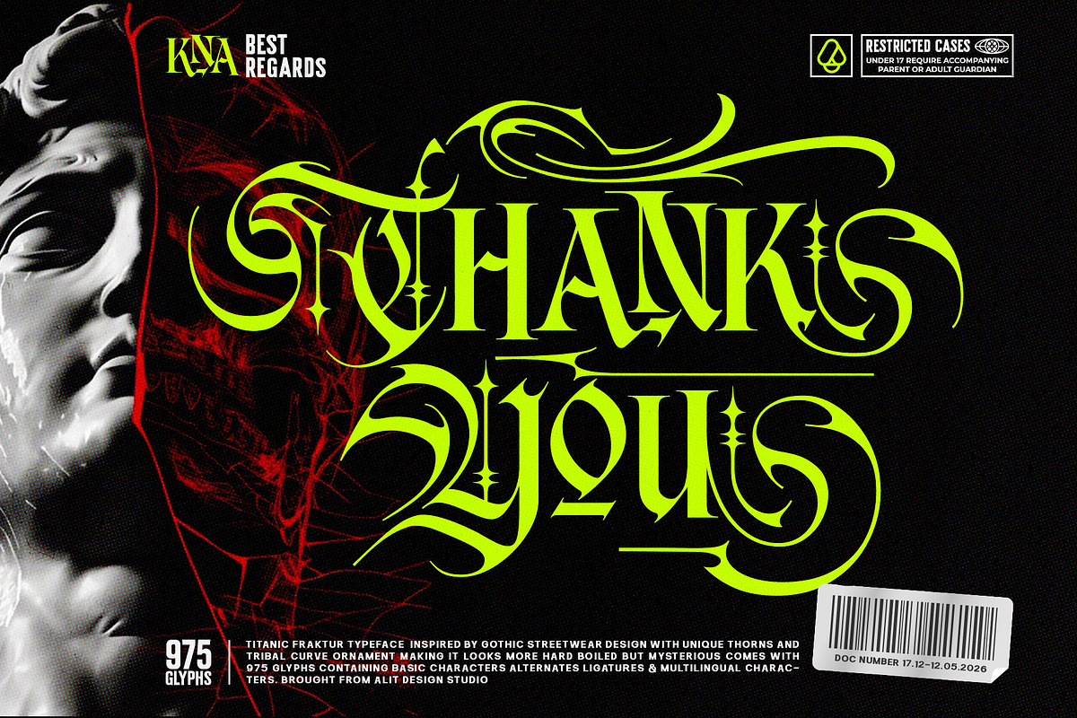 Titanic Fraktur Typeface, a Blackletter Font by alit design (Photo 20 of 20)