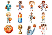 Watercolor Basketball Kids Clipart, a Seasonal Illustration by Design Market (Thumbnail 2 of 5)
