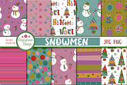 Snowmen paper, a Pattern Graphic by Poppymoondesign (Thumbnail 1 of 3)