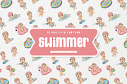 Cheerful Swimmer Kid Cute Character, a Sport Illustration by Gohsantosa (Thumbnail 2 of 4)