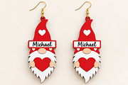 Christmas Gnome Earrings Laser Cut, a Seasonal Illustration by Canvas Craft (Thumbnail 2 of 3)