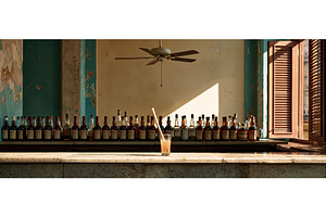 Vintage Caribbean Bar Interior With, a Food & Drink Photo by piter.goskov