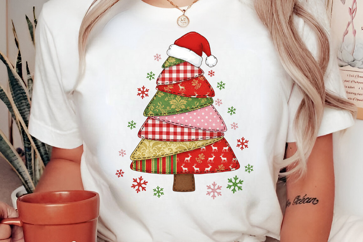 Patchwork Christmas Tree PNG Preppy, an Illustration by Libby Wishes (Photo 4 of 9)