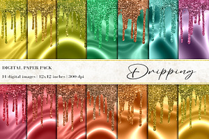 Dripping Mermaid Digital Papers