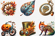 Watercolor Steampunk Autumn Clipart, an Illustration by Black Bird Studio (Thumbnail 3 of 6)