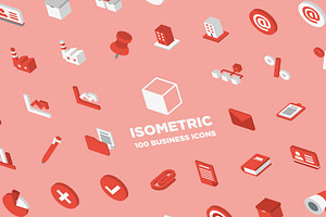 3D Isometric Business Icons