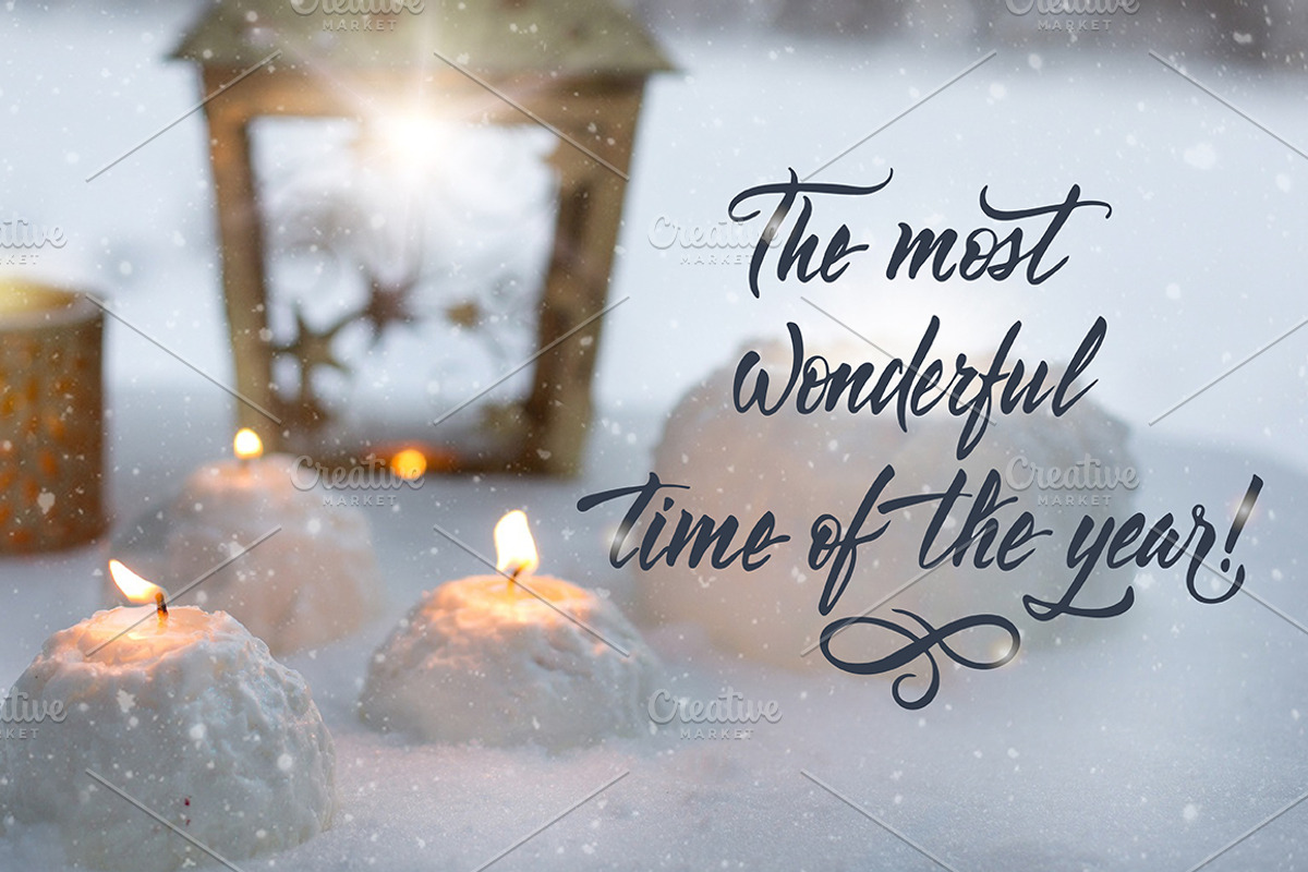 6 Christmas cards and lettering, a Card Template by Quetzal Art (Photo 5 of 8)