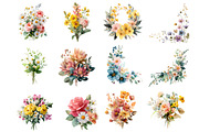 Watercolor Summer Garden Clipart, an Illustration by DreamArtGraphic (Thumbnail 2 of 4)