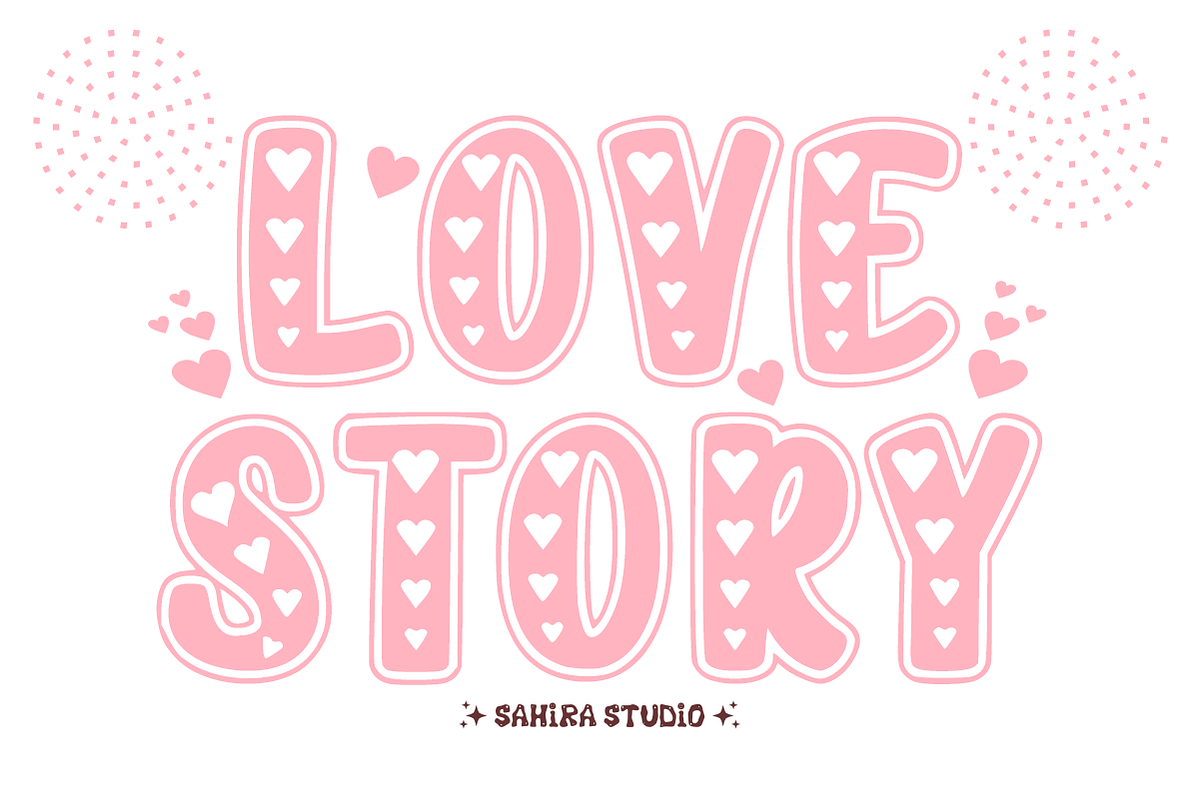 Cute Heart - Lovely Display Font, a Sans Serif Font by Sahira Studio (Photo 2 of 4)