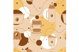 Coffee Seamless Pattern Background