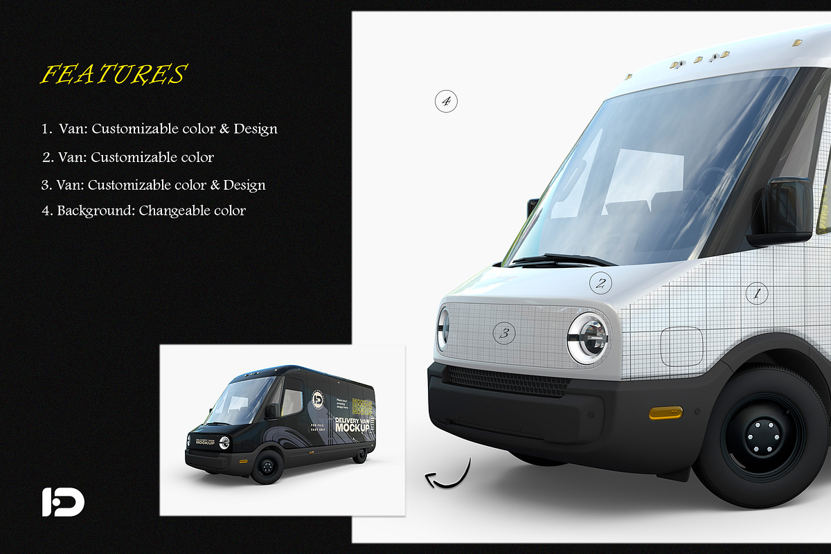 Delivery Van Mockup Set, an Advertising Mockup by ForgeDesign (Photo 2 of 7)