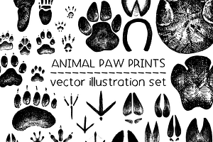 Animal paw prints - illustration set, an Animal Illustration by Renée from Studio neetje