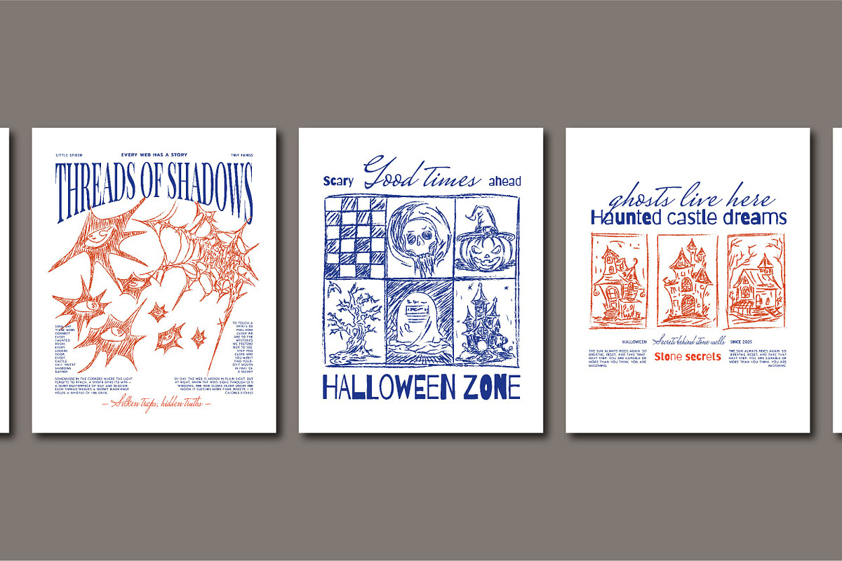 Halloween hand drawn poster, a Seasonal Illustration by Baleee (Photo 6 of 9)