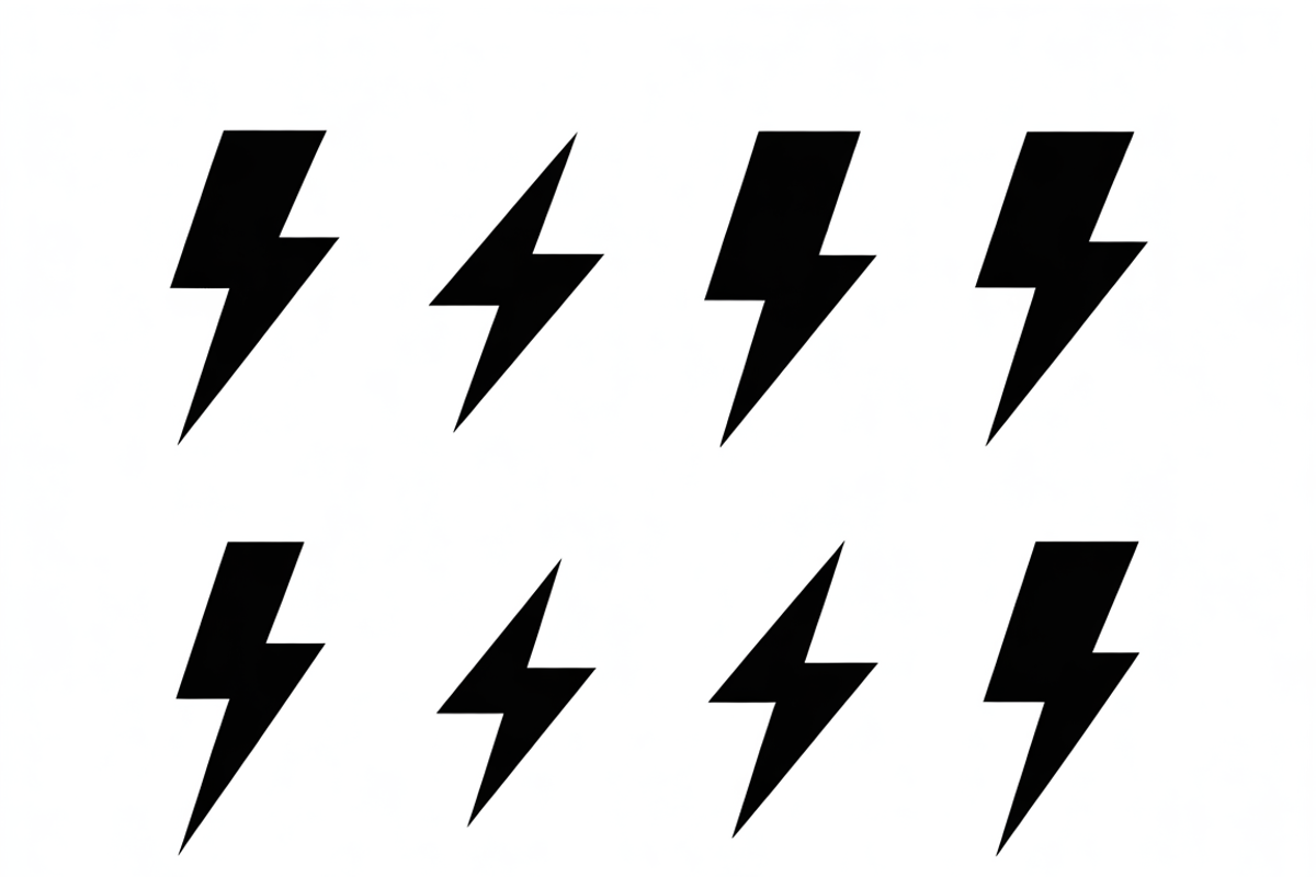 A bold set of lightning bolt icons, an Illustration by Amazin_art (Photo 6 of 13)