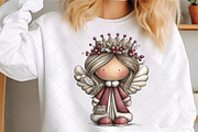 Whimsical Christmas Angel Clipart, an Illustration by SinaCreation (Thumbnail 4 of 7)