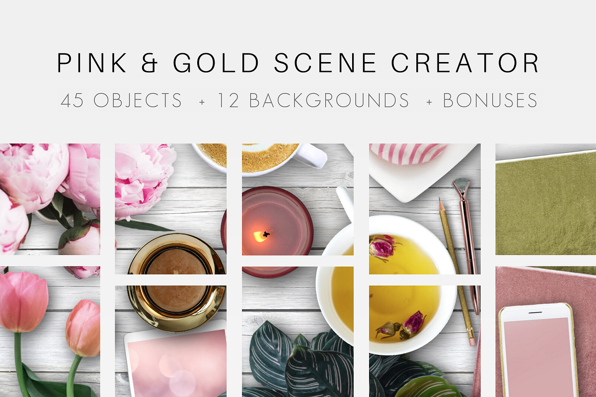 Pink & Gold Scene Creator, a Product Mockup by Storyteller Design (Photo 1 of 8)