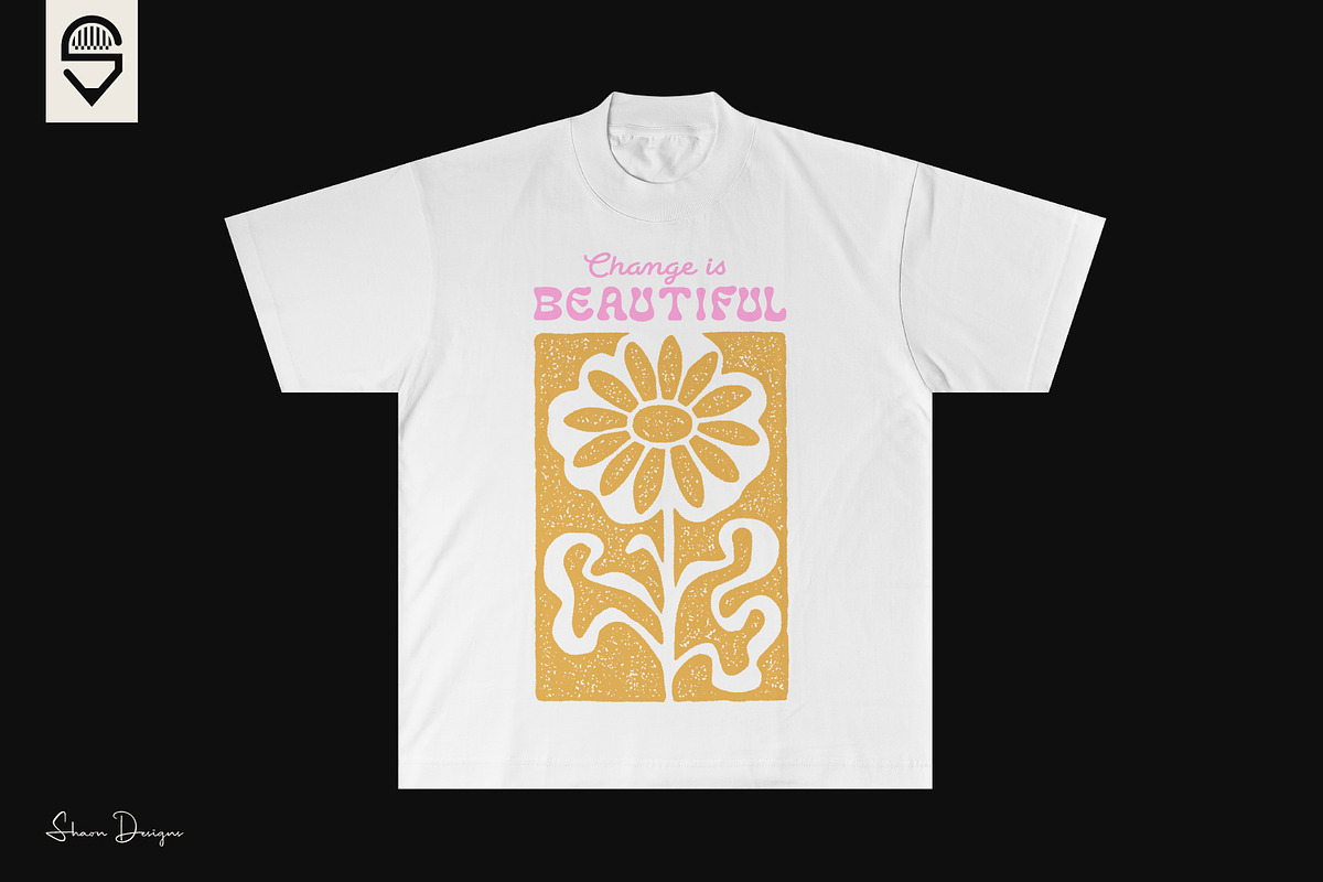 Change Is Beautiful – Retro Floral, a Decorative Illustration by shaondesigns (Photo 2 of 4)