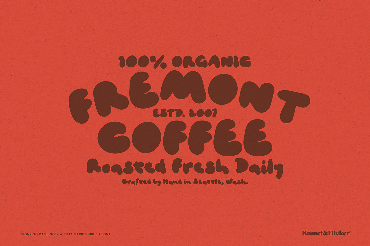 Chonkino Bambino - A Phat Brush Font, a Handwritten Font by Komet & Flicker (Photo 9 of 10)
