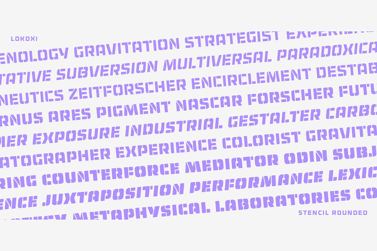 Lokoxi Stencil - Rounded Family, a Sans Serif Font by Anfound Type (Photo 14 of 14)