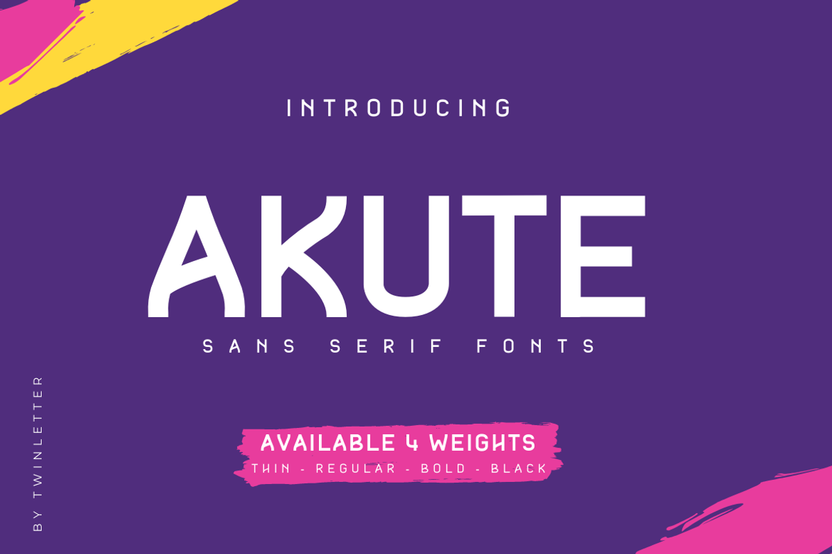 Akute, a Sans Serif Font by twinstd (Photo 1 of 14)