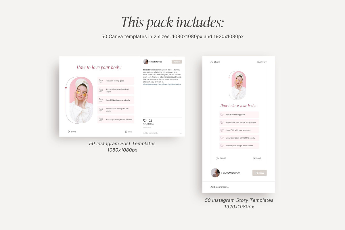 Health & Wellness templates, a Social Media Template by LiliesandBerries (Photo 13 of 21)
