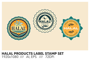 Halal Products Label Stamp Set