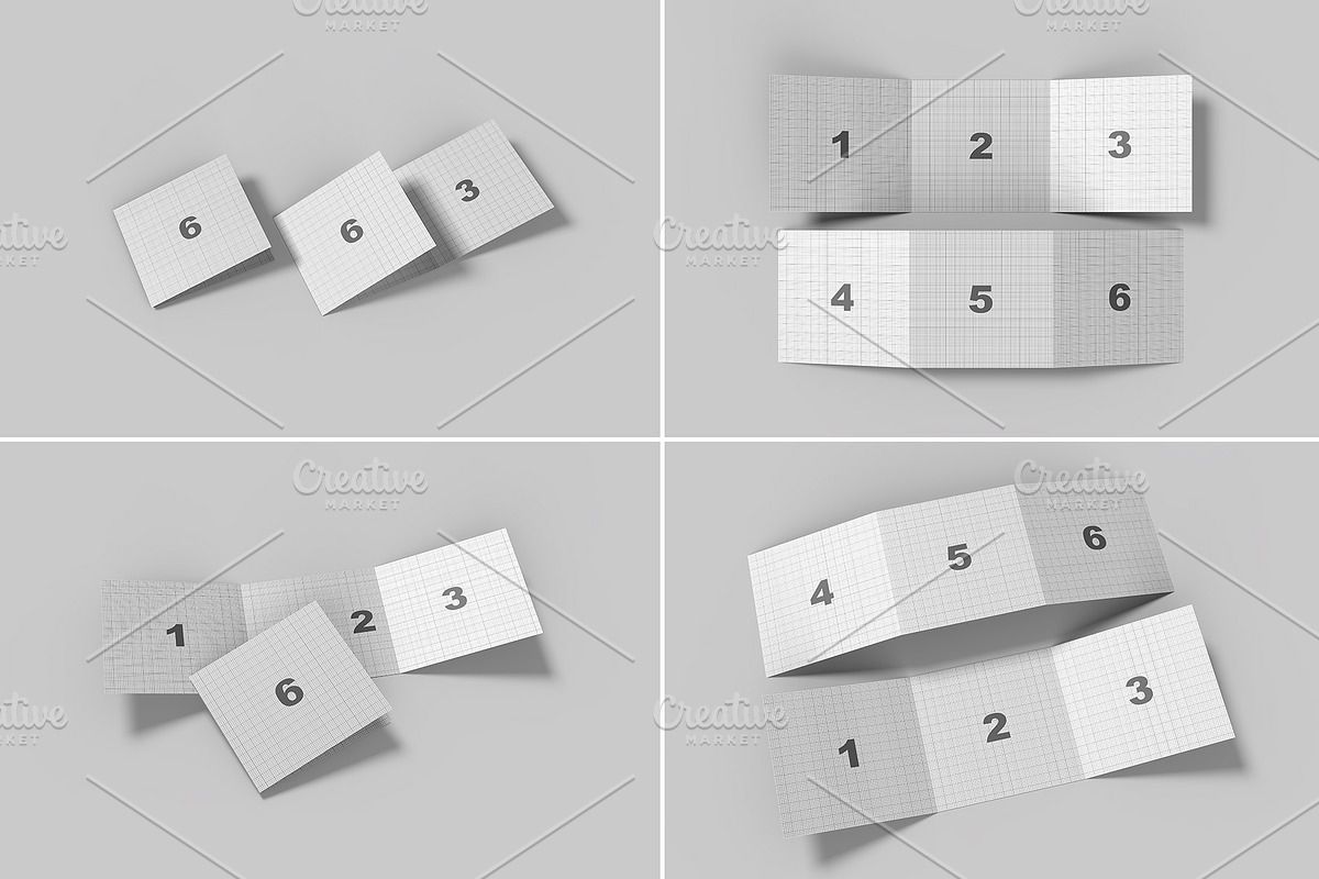 Square Trifold Brochure Mockup, a Books & Magazine Mockup by Illusiongraphic (Photo 28 of 28)
