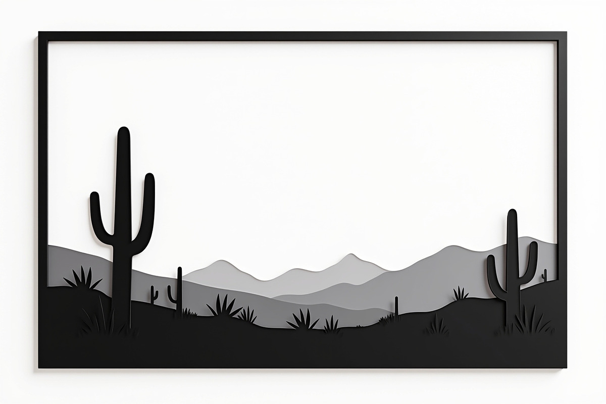 Cactus Desert Landscape Silhouette, an Illustration by abu67222 (Photo 5 of 15)