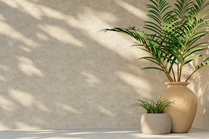 Summer background palm in clay pot, an Architecture Photo by hitdelight