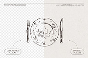 Dinnerware Table Setting Sketches, a Food Illustration by TheMountBirdStudio (Thumbnail 2 of 5)