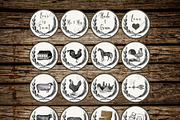 Rustic Farm Wedding Cupcake Toppers, an Object Graphic by Le Paper Cafe (Thumbnail 3 of 3)