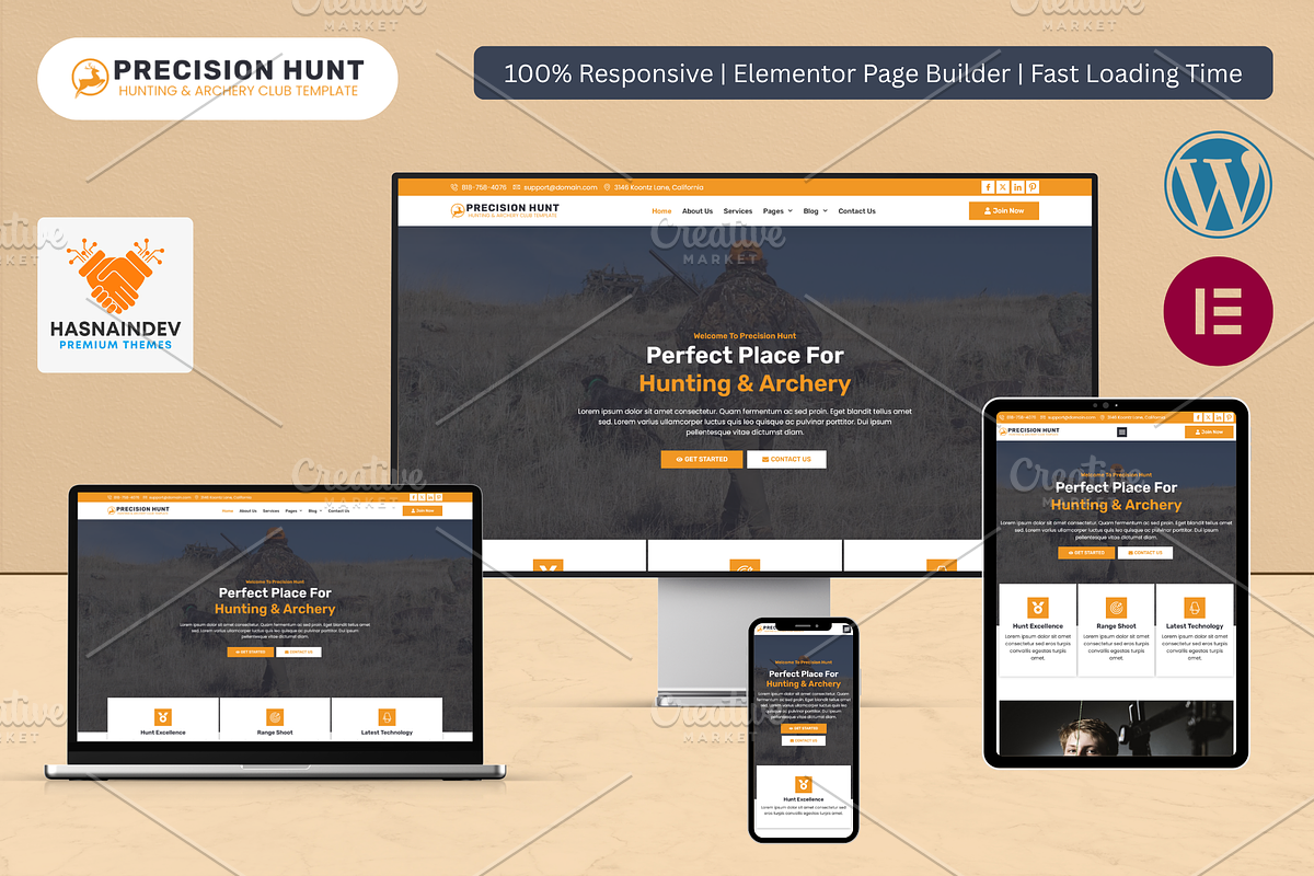 Hunting & Archery Club Template, a WordPress Template by HasnainDEV (Photo 1 of 8)