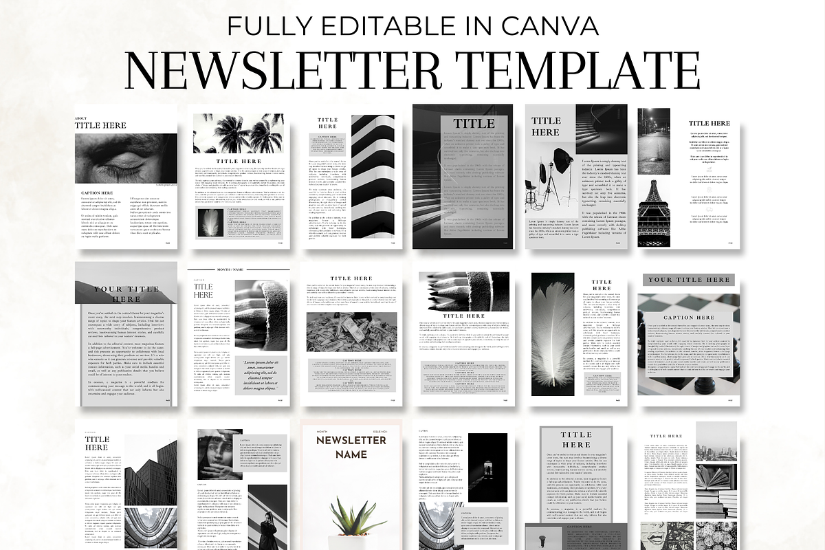 50 Pages Newsletter Canva Template, a Print Template by Digital By Nikoleta (Photo 1 of 10)