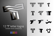 12 T Letter Logos - Vector & Mock-Up, a Branding & Logo Template by Multiple (Thumbnail 1 of 5)