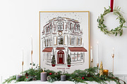 Midnight Town – Winter Line Art, a Seasonal Illustration by Mio Buono (Thumbnail 17 of 18)