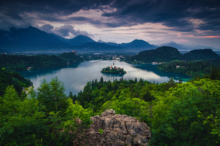 Lake Bled and church on the island, a Nature Photo by Alpine Dreams