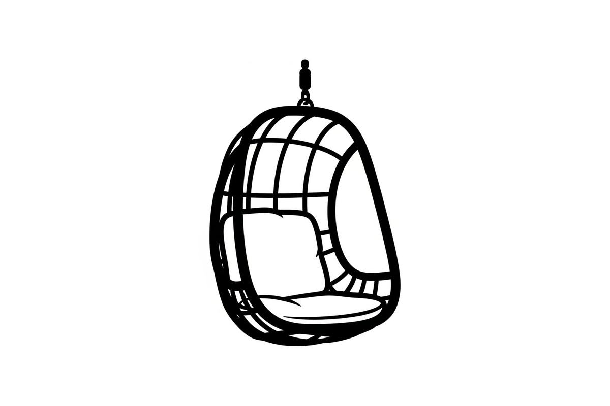 Hanging Egg Chair Silhouette Bundle, an Illustration by Designer_Momina (Photo 49 of 51)