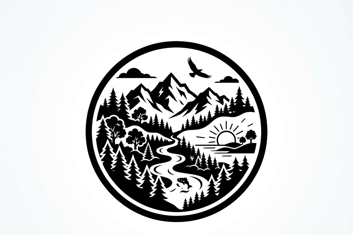 60 Eco Globe Landscape Silhouette, a Technology Illustration by Amazin_art (Photo 6 of 25)