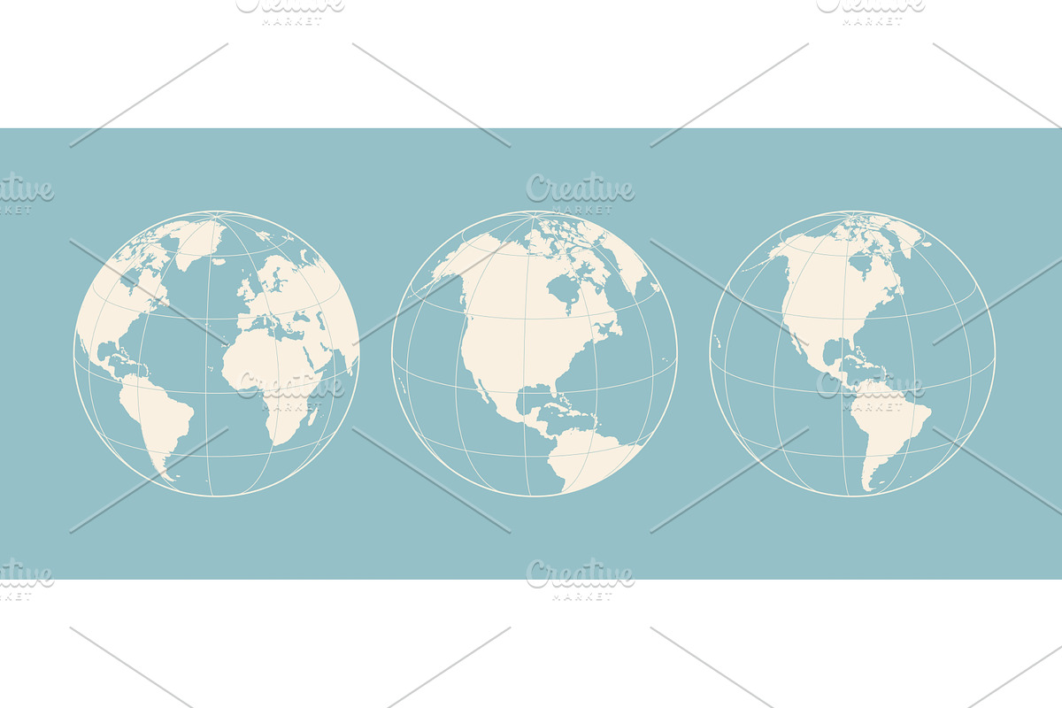 Globe, map, North South America, an Illustration by Foxys Graphic