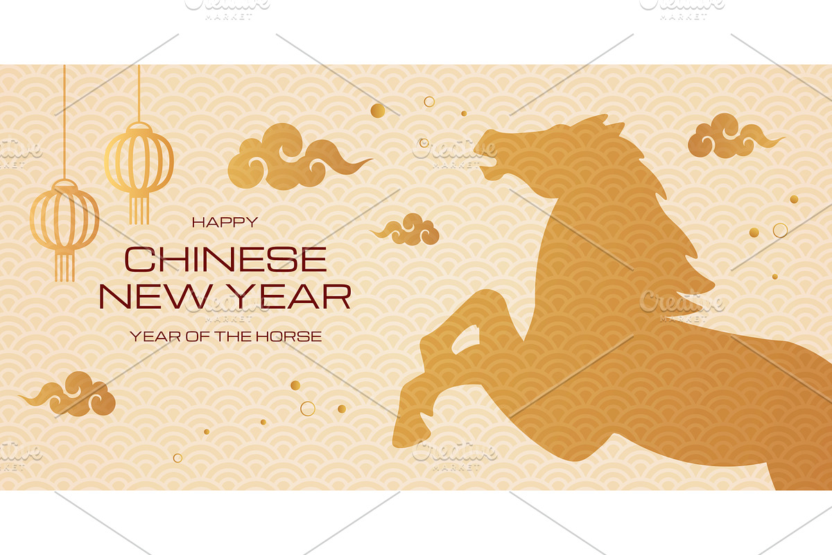 Horse chinese year background. New, an Object Illustration by Stock-Smart-Start