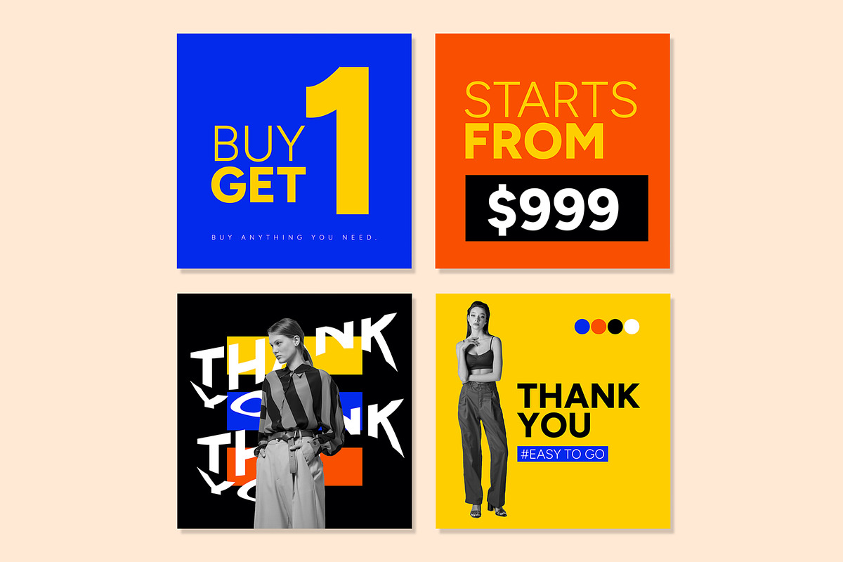 Colorful Fashion Social Media Post, an UI Kit Template by CreativeShaper (Photo 4 of 4)
