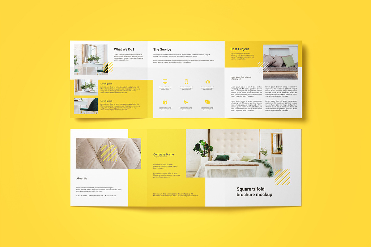 Square Trifold Brochure Mockup, a Product Mockup by Mockup Supper (Photo 16 of 17)