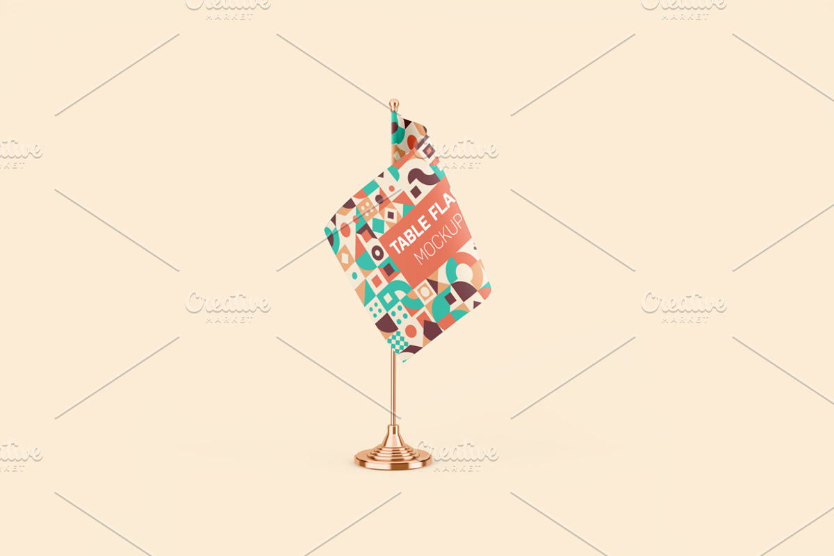 Table Flag Mockup, an Advertising Mockup by Qaleb Studio