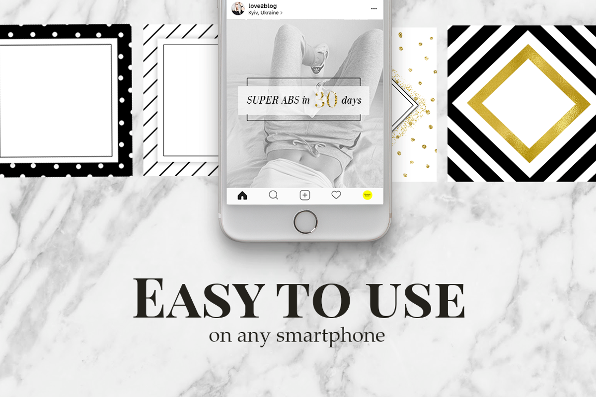 Instagram Templates Black&White, a Social Media Template by Instagram templates E.B. (Photo 2 of 4)