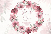 Pink Sepia. Watercolor Flowers, an Illustration by LABFcreations (Thumbnail 1 of 6)
