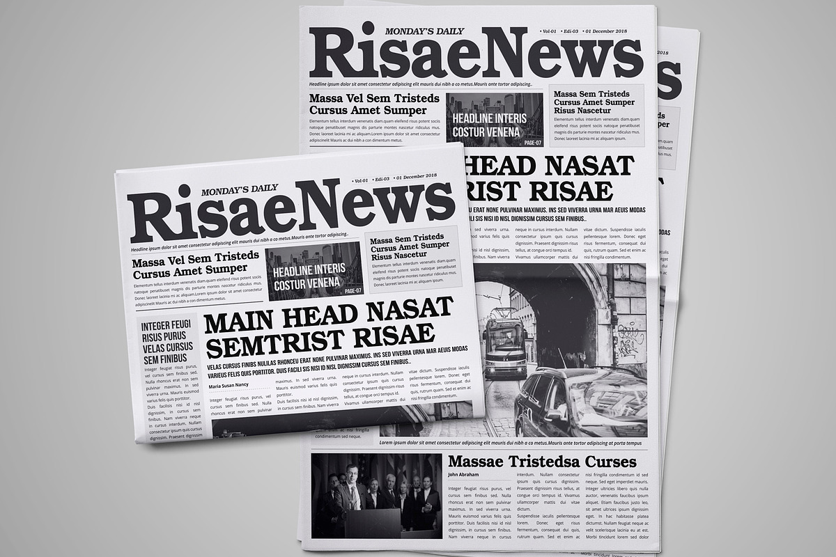 Newspaper Design Bundle - 6 in One, a Magazine Template by Miyaji75 (Photo 8 of 13)